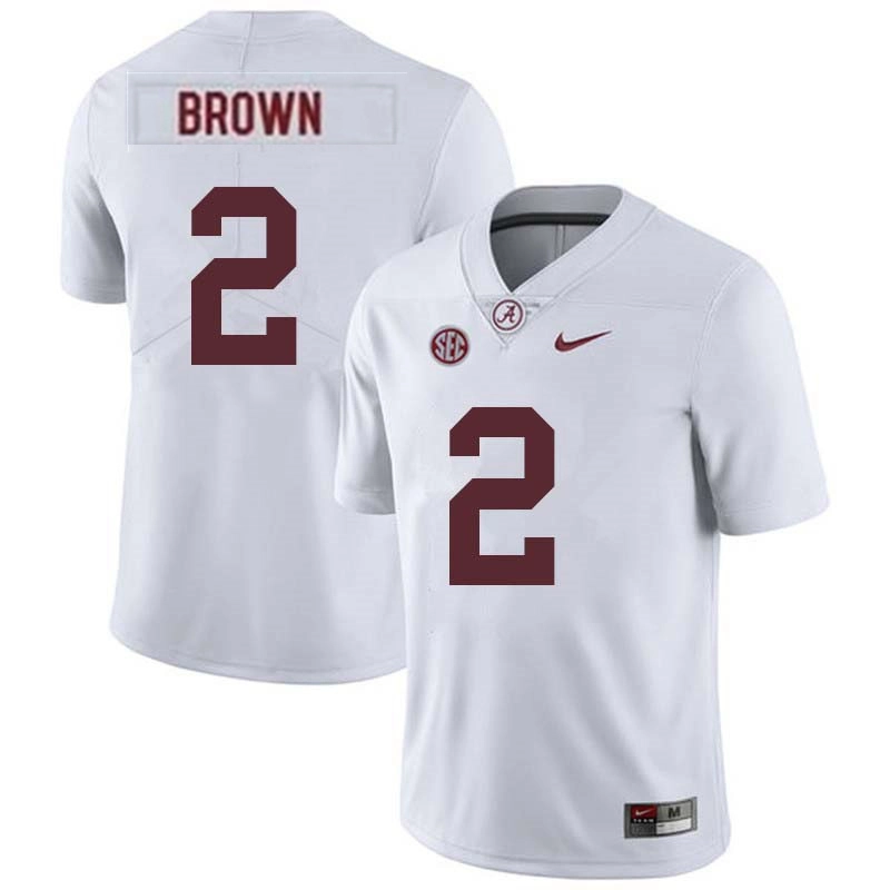 Mens Alabama Crimson Tide #2 Zabien Brown 2025 White College Football Game Jersey