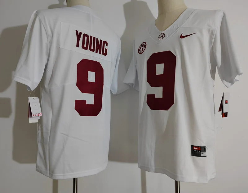 Mens Alabama Crimson Tide #9 Richard Young 2025 White College Football Game Jersey