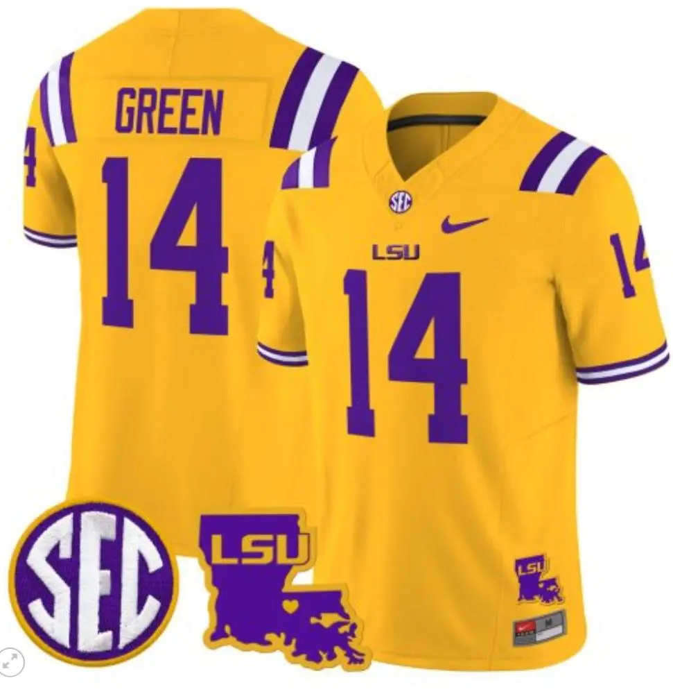 LSU Tigers #14 Trey'Dez Green Gold F.U.S.E. Limited College Football Game Jersey