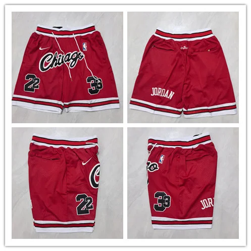 Men's Chicago Bulls #23 Michael Jordan Nike Red Pockets Shorts