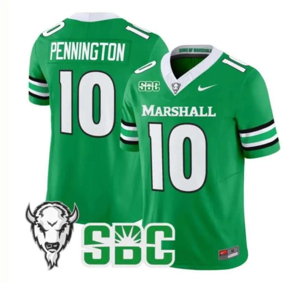 Marshall Thundering Herd #10 Chad Pennington 2025 Kelly Green Vapor F.U.S.E. Limited Football Jersey