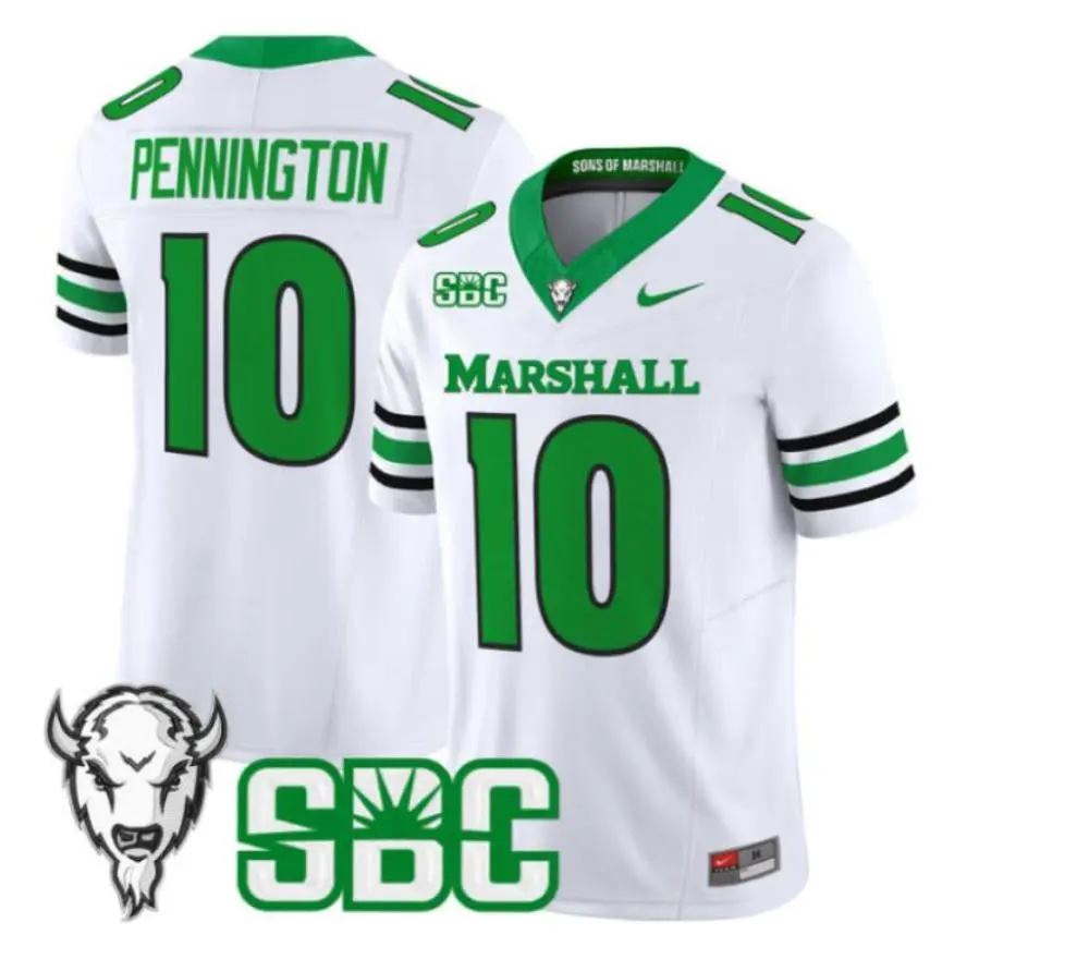 Marshall Thundering Herd #10 Chad Pennington 2025 White Vapor F.U.S.E. Limited Football Jersey