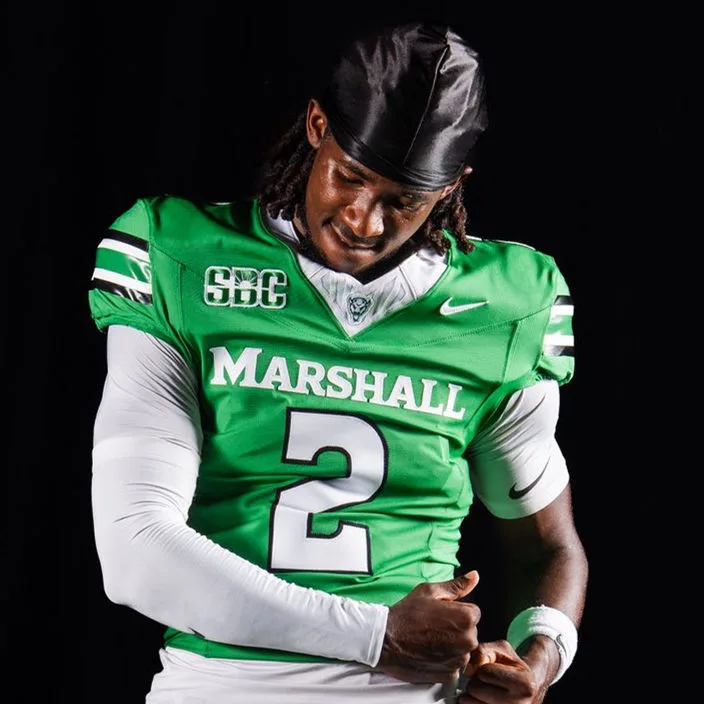 Marshall Thundering Herd #2 Michael Allen 2025 Kelly Green Vapor F.U.S.E. Limited Football Jersey