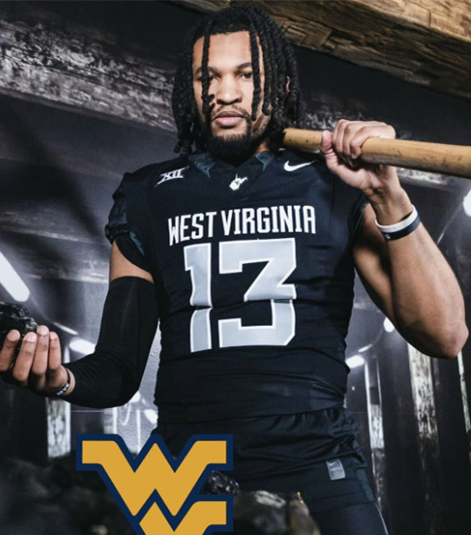 West Virginia Mountaineers #13 Jaylen Henderson 2025 BLACK ALTERNATE F.U.S.E. Limited Football Game Jersey