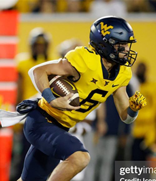 West Virginia Mountaineers #6 Max Brown Gold College Football Game Jersey