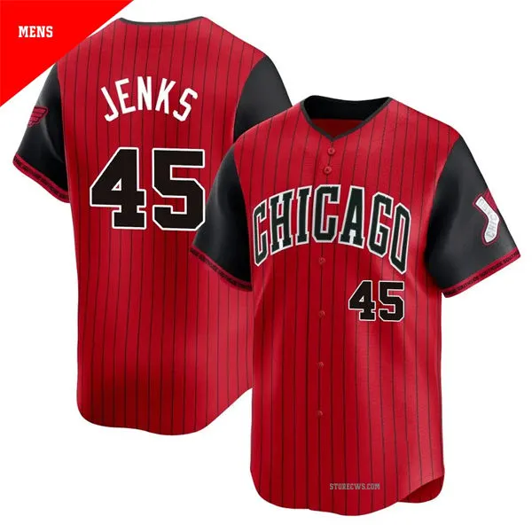 Men's Chicago White Sox #45 Bobby Jenks Red Black 2025 City Connect 2.0 Limited Jersey