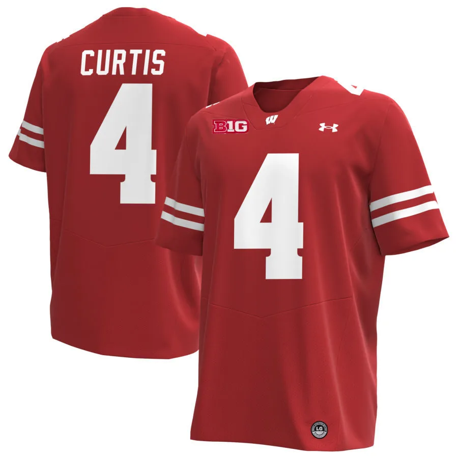 Wisconsin Badgers #4 Tackett Curtis Red College Football Game Jersey