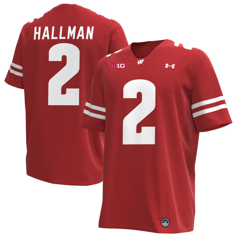 Wisconsin Badgers #2 Ricardo Hallman Red College Football Game Jersey