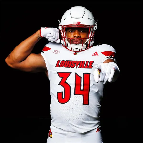 Louisville Cardinals Custom 2025 White Away Football Uniform Jersey
