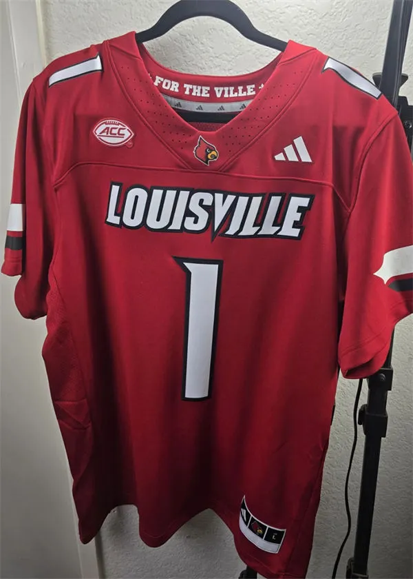 Louisville Cardinals #1 Isaac Brown 2025 Red Football Uniform Jersey