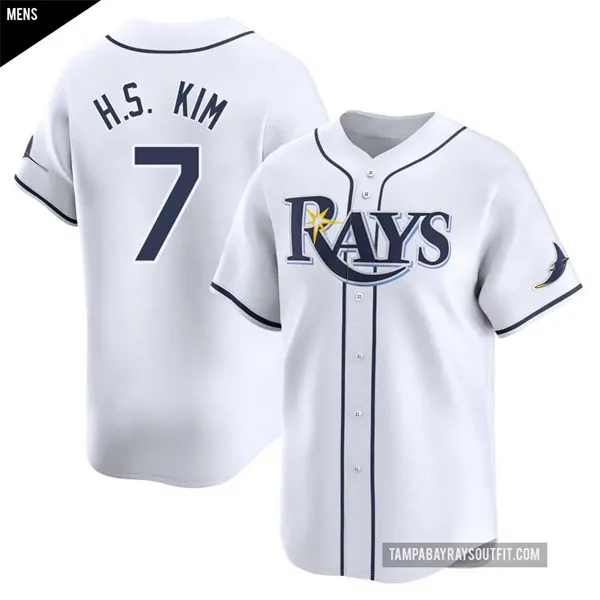 Mens Tampa Bay Rays #7 Ha-seong Kim Nike White Home Limited Jersey