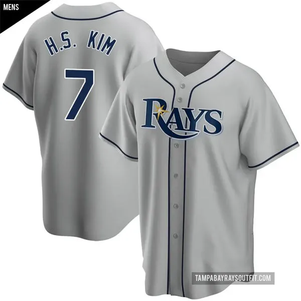 Mens Tampa Bay Rays #7 Ha-seong Kim Nike Away Gray Limited Jersey