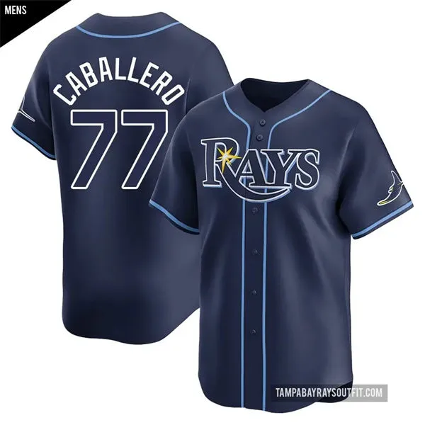 Mens Tampa Bay Rays #77 Jose Caballero Nike Navy Alternate Limited Jersey
