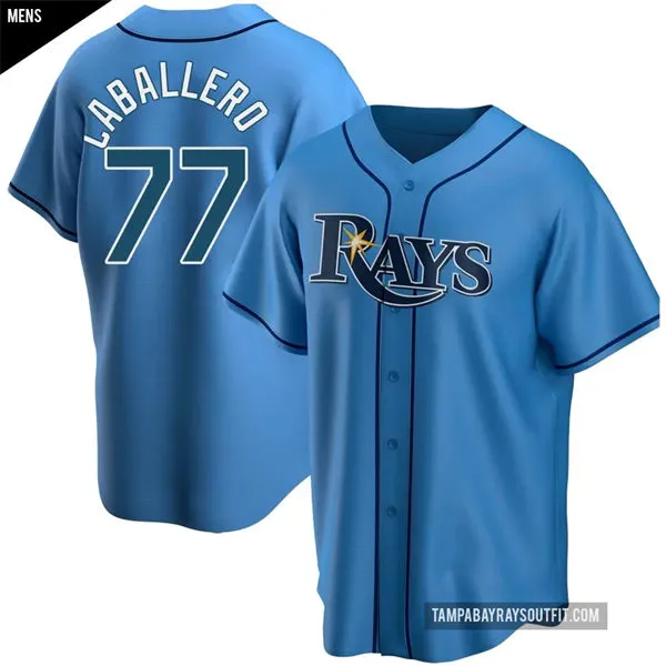 Mens Tampa Bay Rays #77 Jose Caballero Nike Light Blue Alternate Limited Jersey