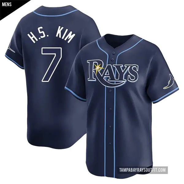 Mens Tampa Bay Rays #7 Ha-seong Kim Nike Navy Alternate Limited Jersey
