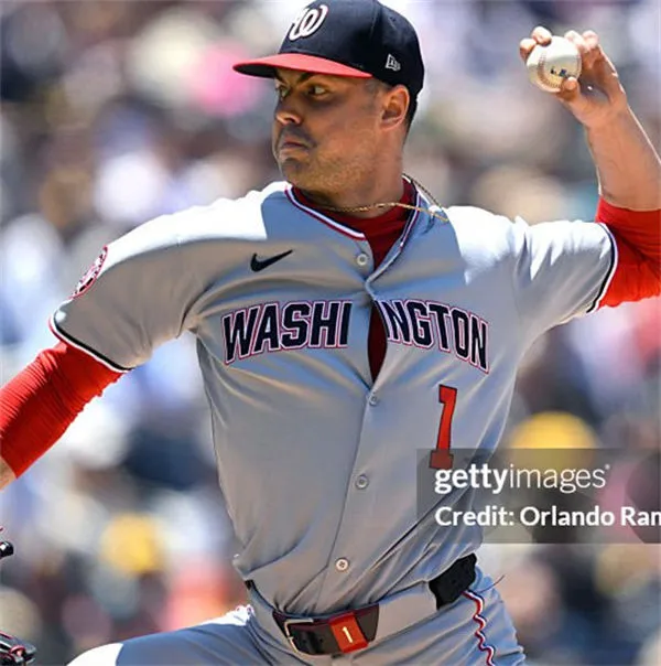 Men's Washington Nationals #1 MacKenzie Gore Nike 2025 Road Gray Limited Jersey