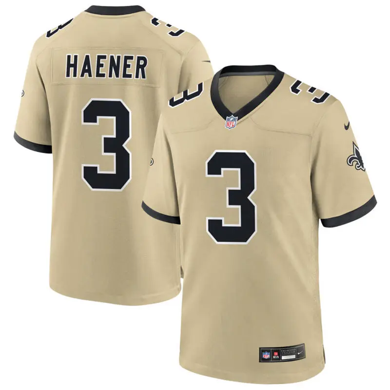 Youth New Orleans Saints #3 Jake Haener Nike Gold Gameday Golds Alternate F.U.S.E. Limited Jersey