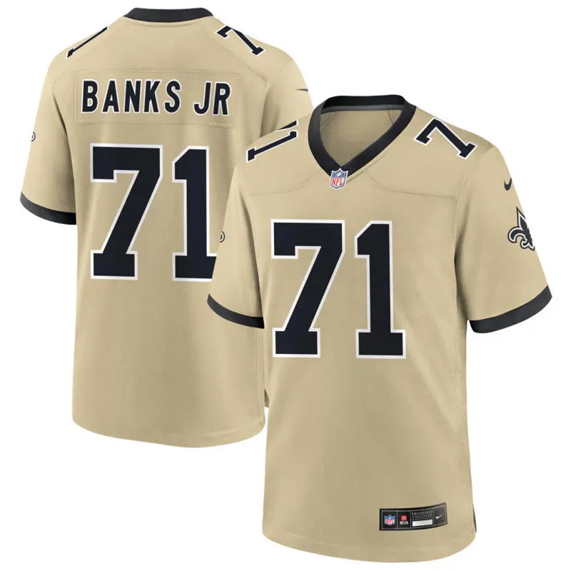 Youth New Orleans Saints #71 Kelvin Banks Jr. Nike Gold Gameday Golds Alternate F.U.S.E. Limited Jersey