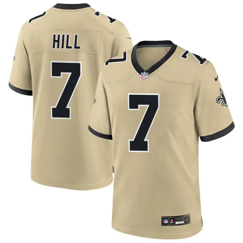 Youth New Orleans Saints #7 Taysom Hill Nike Gold Gameday Golds Alternate F.U.S.E. Limited Jersey
