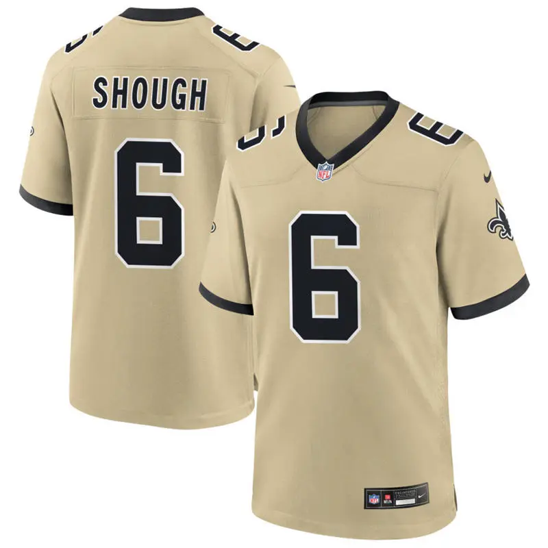 Youth New Orleans Saints #6 Tyler Shough Nike Gold Gameday Golds Alternate F.U.S.E. Limited Jersey