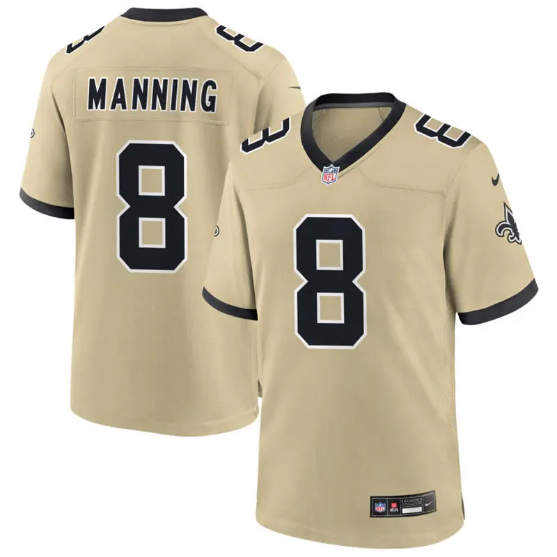 Youth New Orleans Saints Retired Player #8 Archie Manning Nike Gold Gameday Golds Alternate F.U.S.E. Limited Jersey