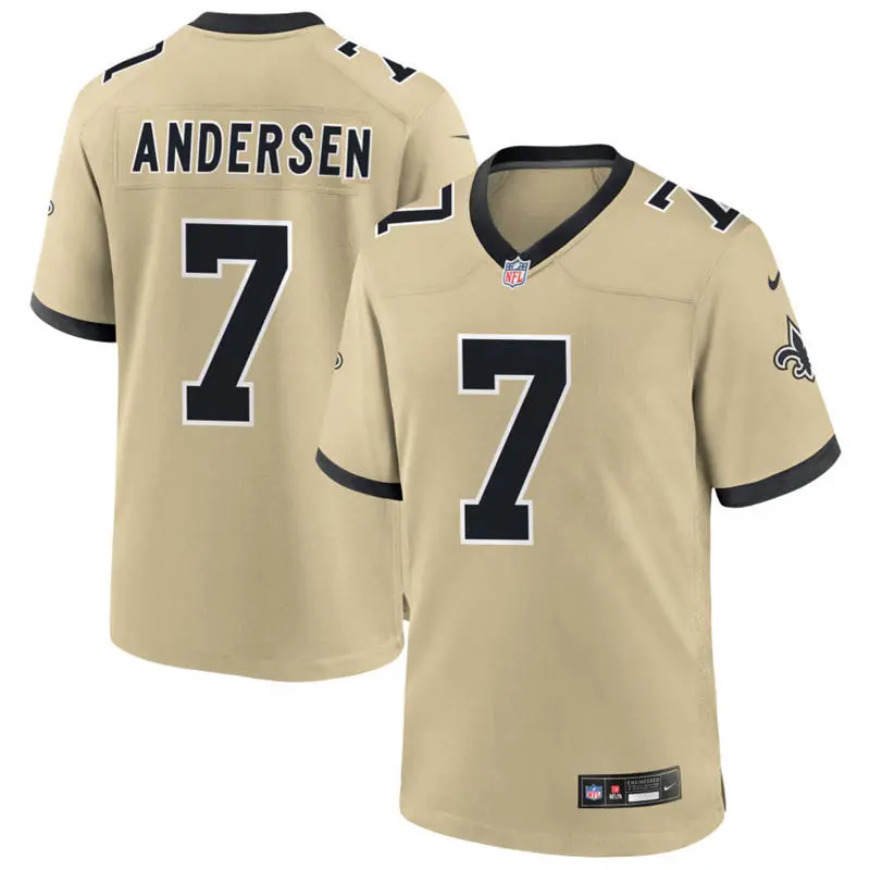 Youth New Orleans Saints Retired Player #7 Morten Andersen Nike Gold Gameday Golds Alternate F.U.S.E. Limited Jersey