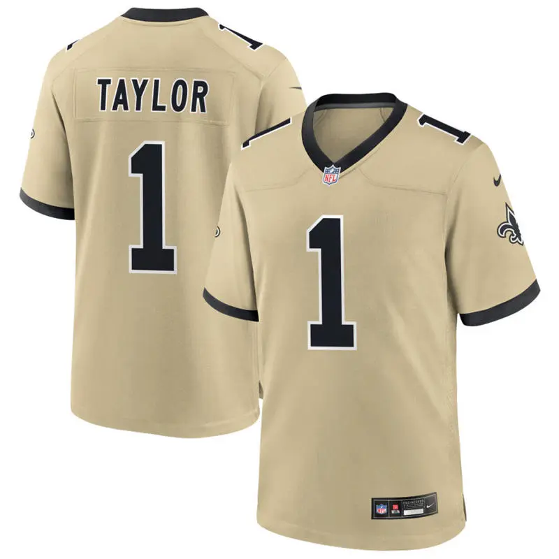 Youth New Orleans Saints #1 Alontae Taylor Nike Gold Gameday Golds Alternate F.U.S.E. Limited Jersey