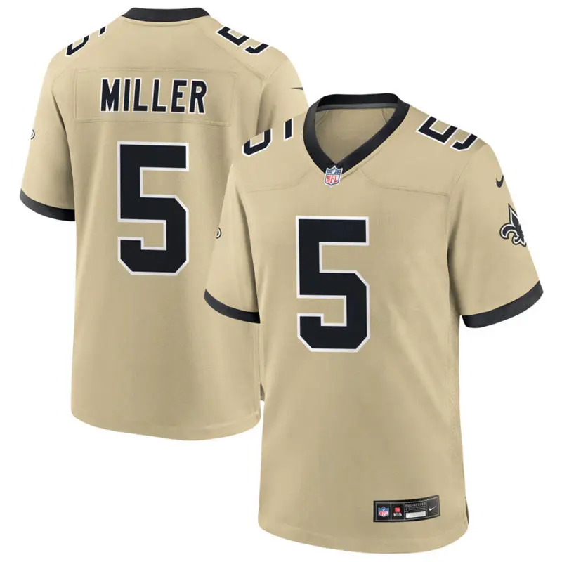 Youth New Orleans Saints #5 Kendre Miller Nike Gold Gameday Golds Alternate F.U.S.E. Limited Jersey