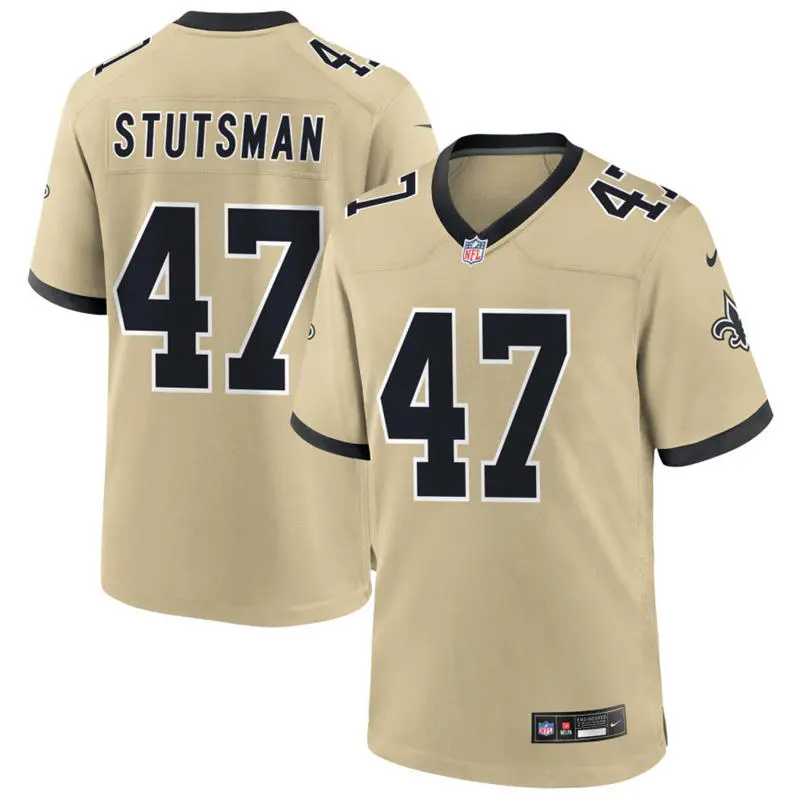 Mens New Orleans Saints #47 Danny Stutsman Nike Gold Gameday Golds Alternate F.U.S.E. Limited Jersey