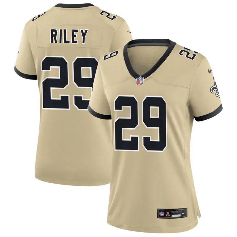 Women's New Orleans Saints #29 Quincy Riley Nike Gold Gameday Golds Alternate Limited Jersey