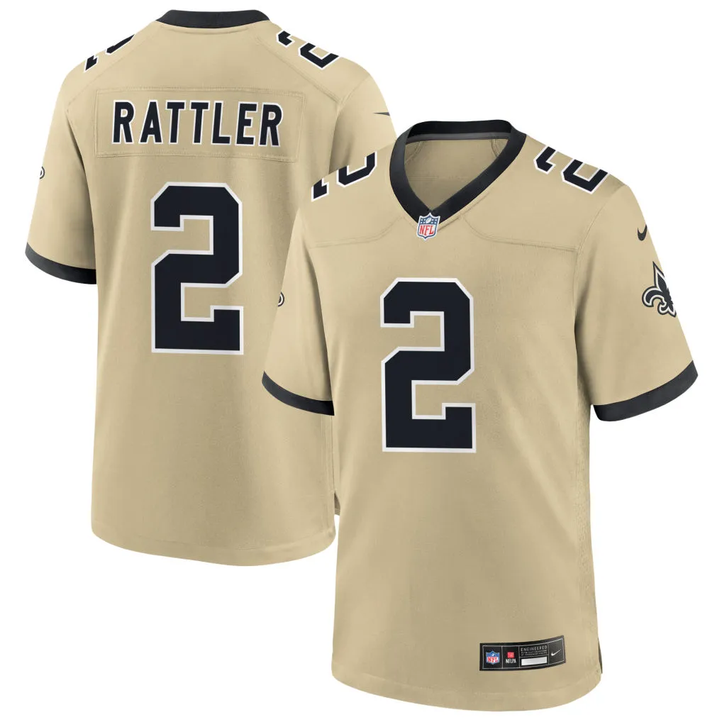 Youth New Orleans Saints #2 Spencer Rattler Nike Gold Gameday Golds Alternate F.U.S.E. Limited Jersey