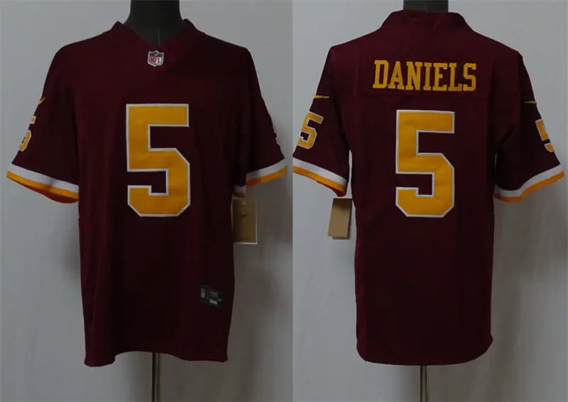 Mens Washington Commanders #5 Jayden Daniels Burgundy REDSKINS ERA Retro Nike Vapor F.U.S.E. Limited Jersey