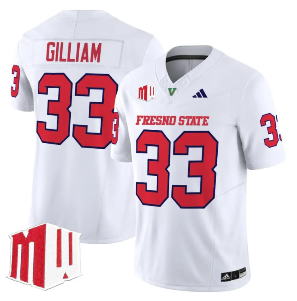 Fresno State Bulldogs #33 Elijah Gilliam White 2025 Football Game Jersey