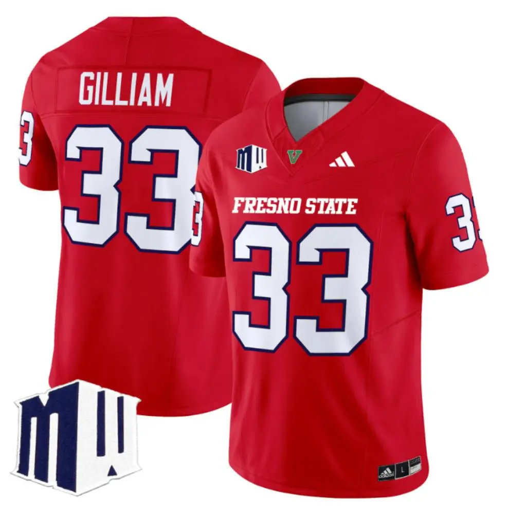 Fresno State Bulldogs #33 Elijah Gilliam Red 2025 Football Game Jersey