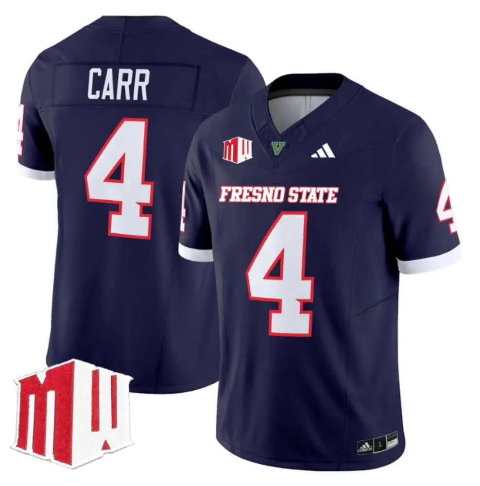 Fresno State Bulldogs #4 Derek Carr 2025 Football Game Jersey Navy