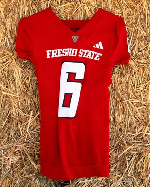 Fresno State Bulldogs #6 Jahzon Jacks Red 2025 Football Game Jersey  
