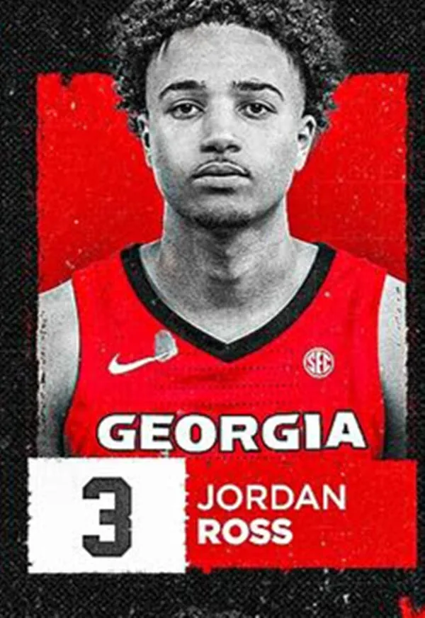 Georgia Bulldogs #3 Jordan Ross 2025 College Basketball Game Jersey Red 