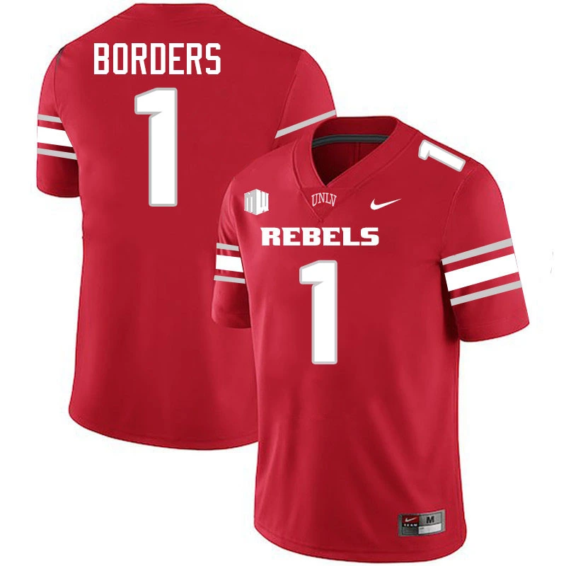 UNLV Rebels #1 Chief Borders 2025 Red Football Game Jersey