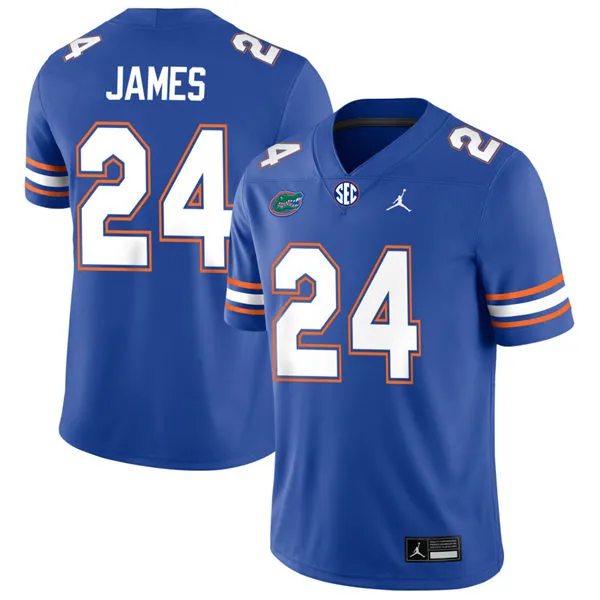 Florida Gators #24 Kamran James 2025 Royal Football Game Jersey