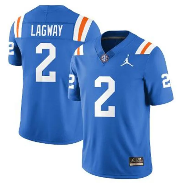 Mens Florida Gators #2 DJ Lagway Royal 1960's Retro Football Jersey