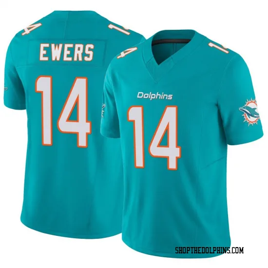 Mens Miami Dolphins #14 Quinn Ewers Nike Aqua F.U.S.E. Vapor Limited Jersey