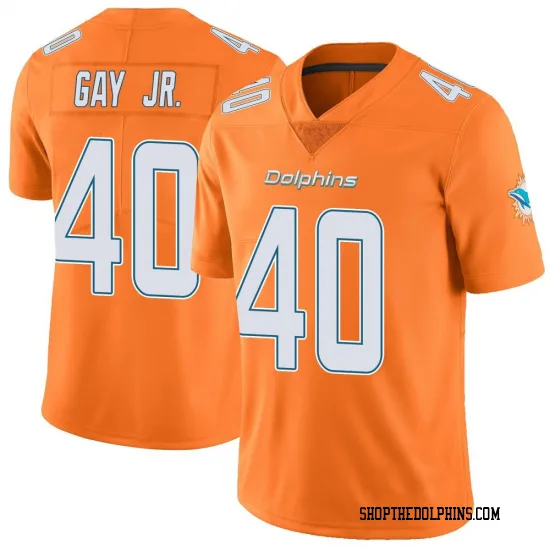 Mens Miami Dolphins #40 Willie Gay Jr. Nike Orange Color Rush Limited Jersey