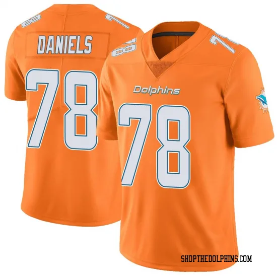 Mens Miami Dolphins #78 James Daniels Nike Orange Color Rush Limited Jersey