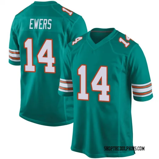 Mens Miami Dolphins #14 Quinn Ewers Nike Aqua Alternate F.U.S.E. Vapor Limited Jersey