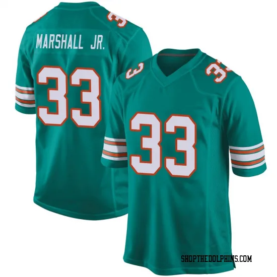 Mens Miami Dolphins #33 Jason Marshall Jr. Nike Aqua Alternate F.U.S.E. Vapor Limited Jersey