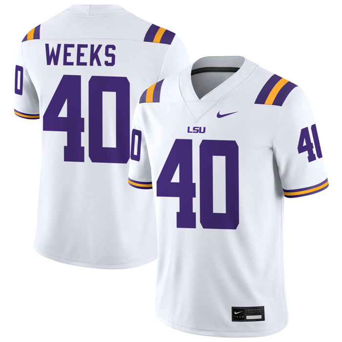 LSU Tigers #40 Whit Weeks White F.U.S.E Limited College Football Game Jersey