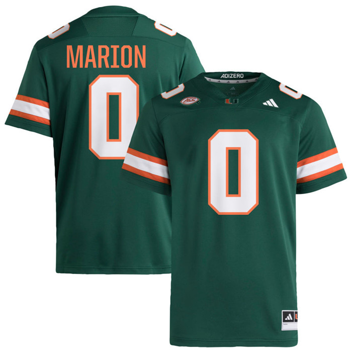 Miami Hurricanes #0 Keelan Marion 2024 Green College Football Game Jersey