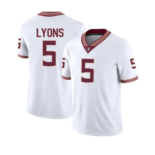 Florida State Seminoles #5 Daniel Lyons Nike 2025 white Football Game Jersey