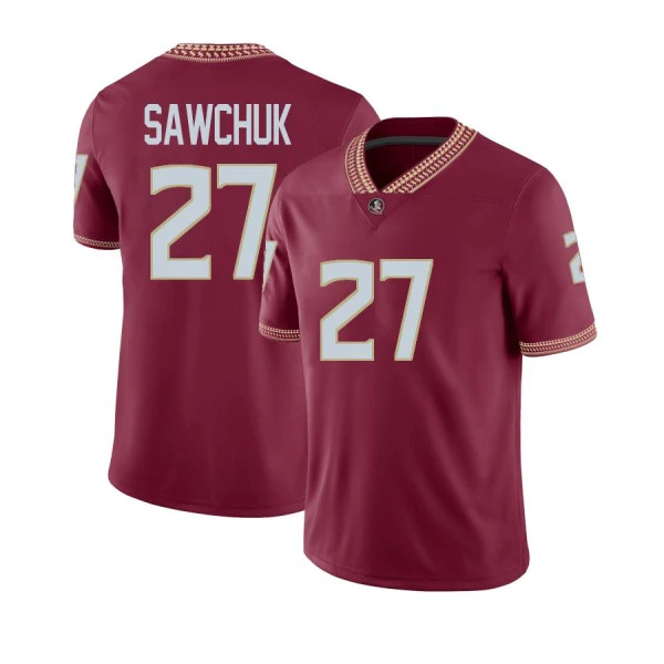 Florida State Seminoles #27 Gavin Sawchuk Nike 2025 Garnet Football Game Jersey