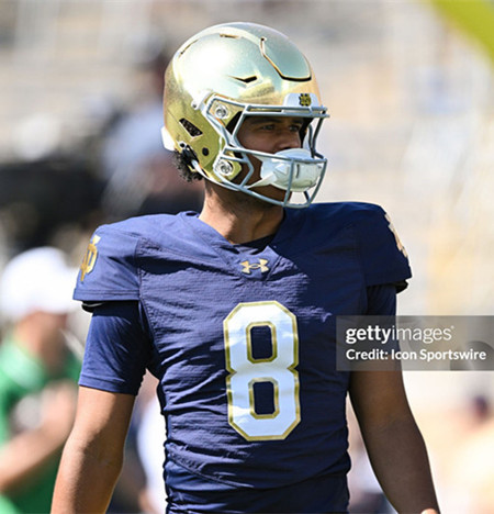 Notre Dame Fighting Irish #8 Kenny Minchey 2025 Navy College Football Game Jersey